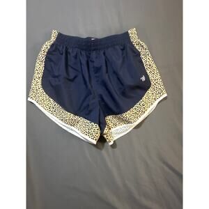 Varsity Spirit Cheer Shorts Women’s Size M Navy Blue Leopard Trim Activewear